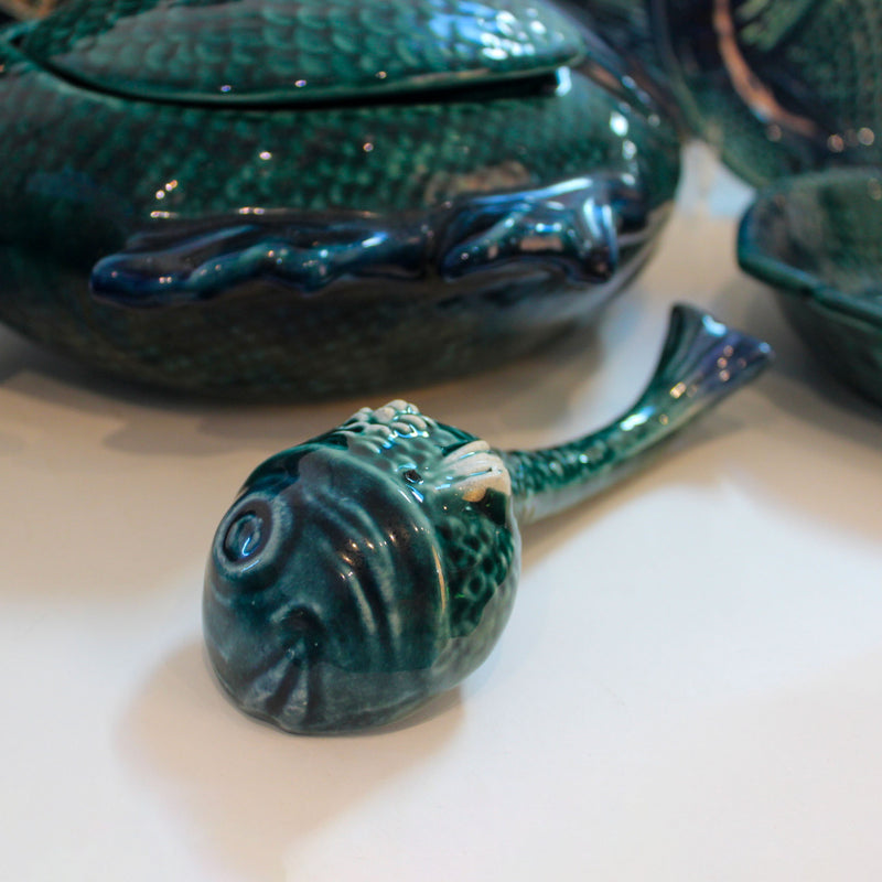 School of Fish: Vintage French Majolica Table Service, 9 Pieces
