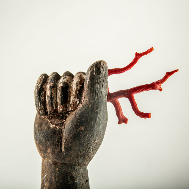 A Handshake With the Sea: A 19th Century Mounted Santos Arm w/Coral