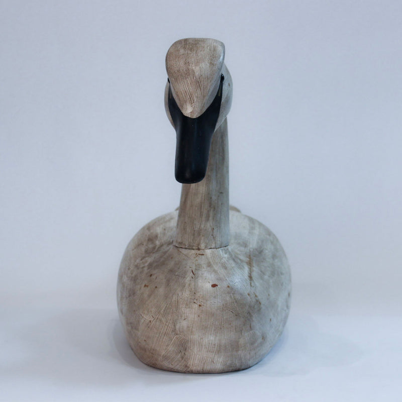 The Gentle Swan: Large Hand-Carved Folk Art Swan