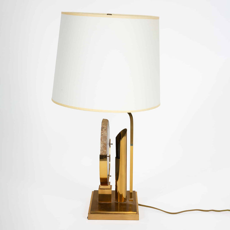 Formed by Nature, Finished in Brass: Mid Century Willy Daro Agate Lamp