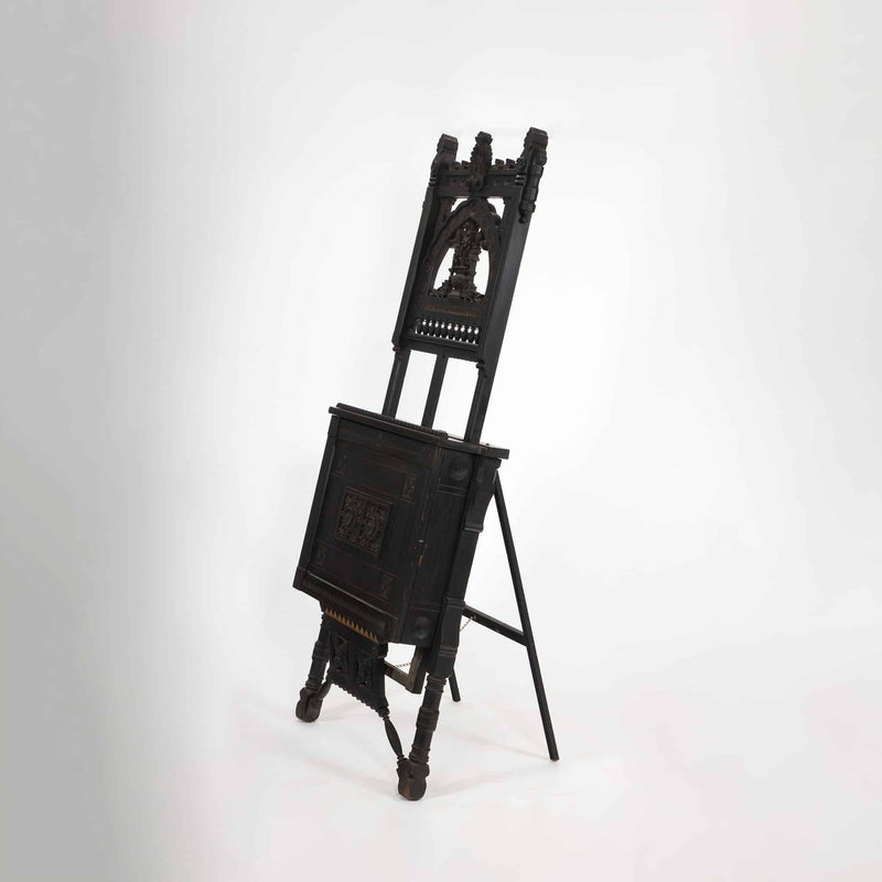 Where Ideas Rest: An Ebonized Easel with Drawing Portfolio, 19th Century