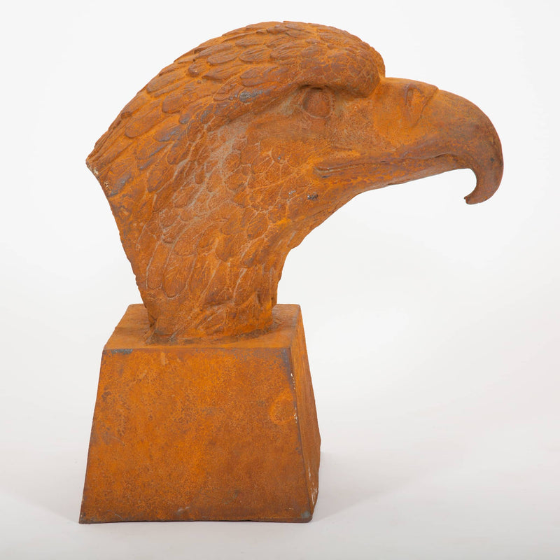 The Watchful Eagle: Iron Cast Eagle Head Sculpture