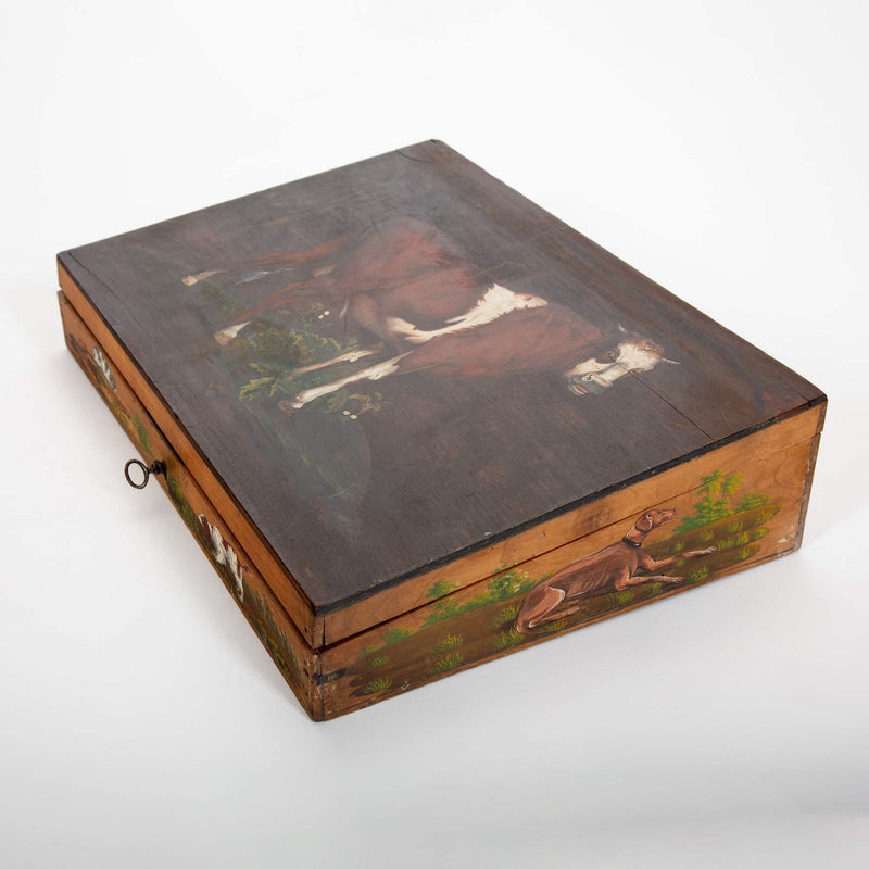Pasture and Pen: A Charming 19th-Century Hand-Painted Lap Desk