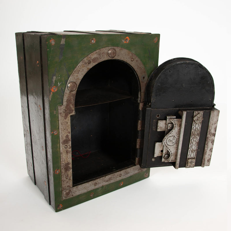 Antique Italian Iron Safe with Complicated Locking Mechanism