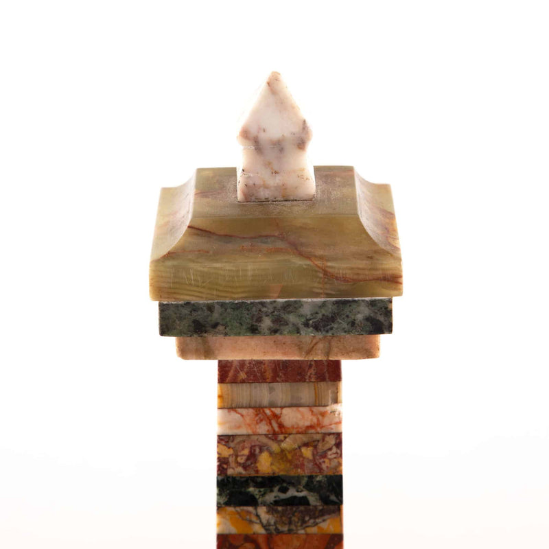 The Traveler’s Monument – Marble and Onyx Grand Tour Obelisk, 19th Century