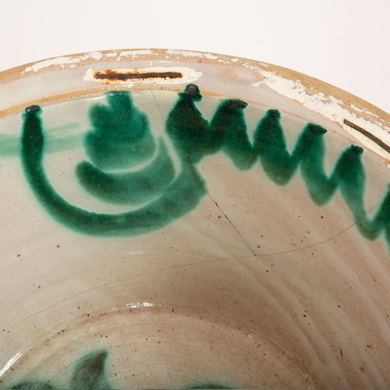 Medium 19th-Century Spanish Fajalauza Lebrillo, Granada (20.5″ Diameter)