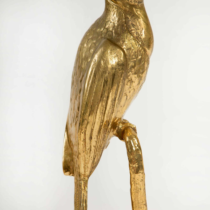 Mid-Century Exoticism: Brass Toucan on a Marble Base