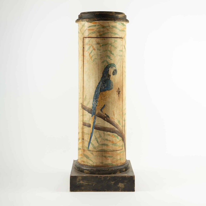 Pair of 18th-Century Venetian Painted Parrot Pedestal Cabinets