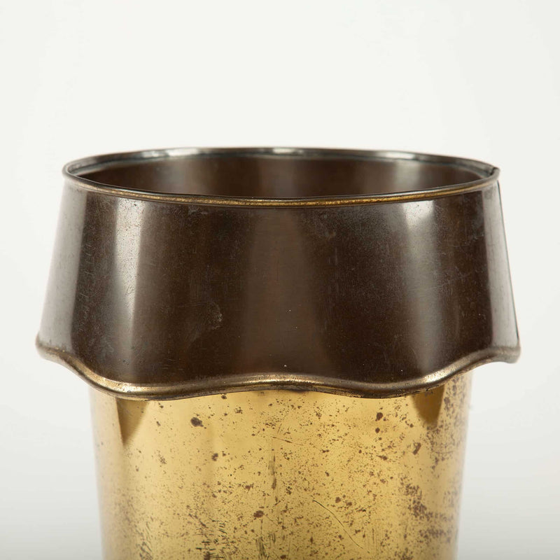 Whimsical Boot-Form Brass Umbrella Stand, Mid-20th Century