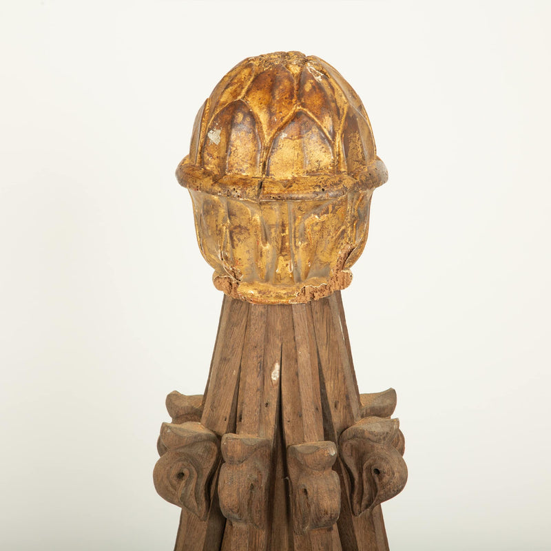 The Gilded Spire: 19th Century French Gothic Roof Spire with Gilt Finial