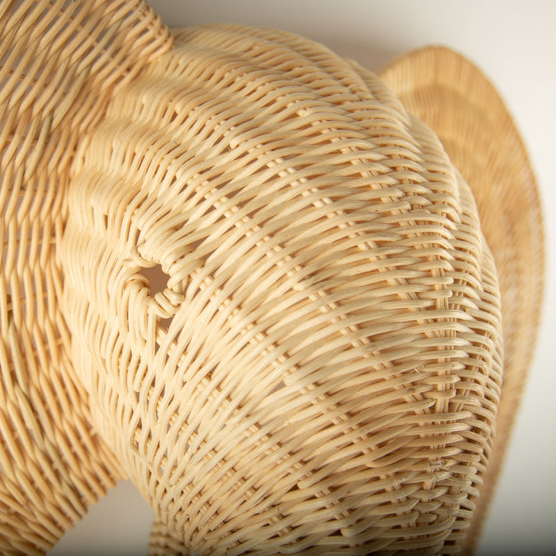 Sculptural Handwoven Rattan Elephant Head Wall Sculpture