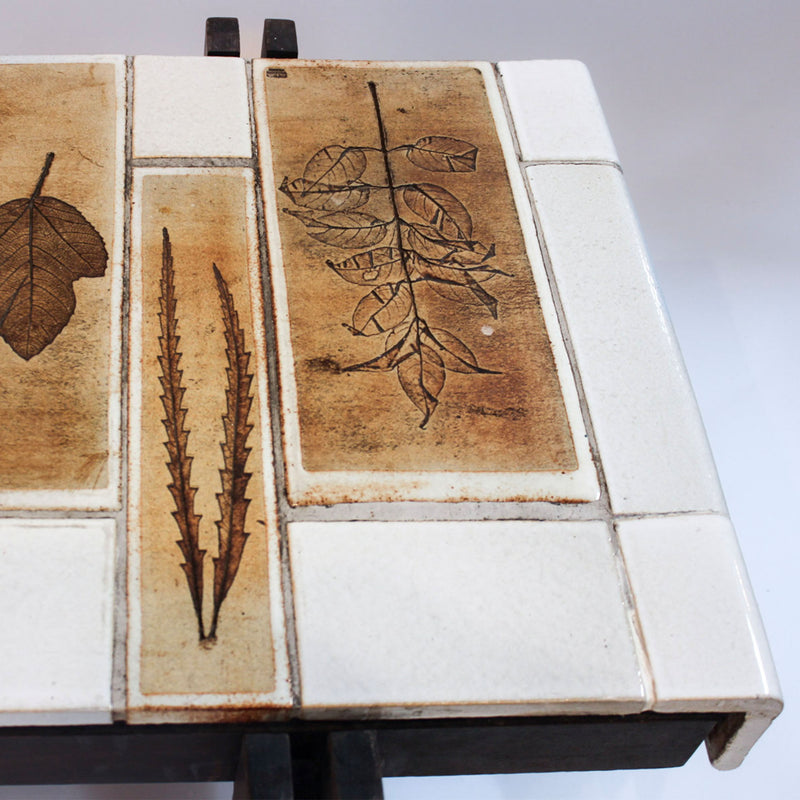 Roger Capron Botanical and White Tile Coffee Table