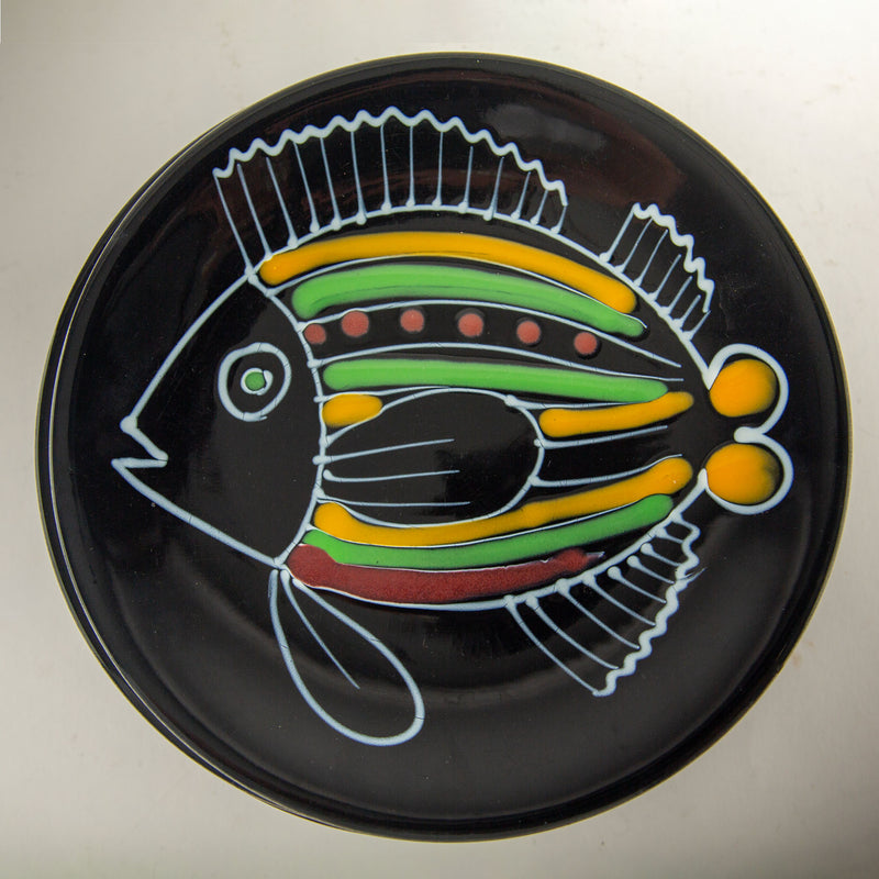 Rare Set of Twelve Robert Picault Vallauris Bird & Fish Faience Plates, 1960's