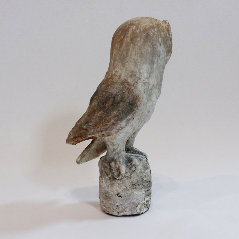 The Silent Watcher: Papier-Mâché Barn Owl, 14" H