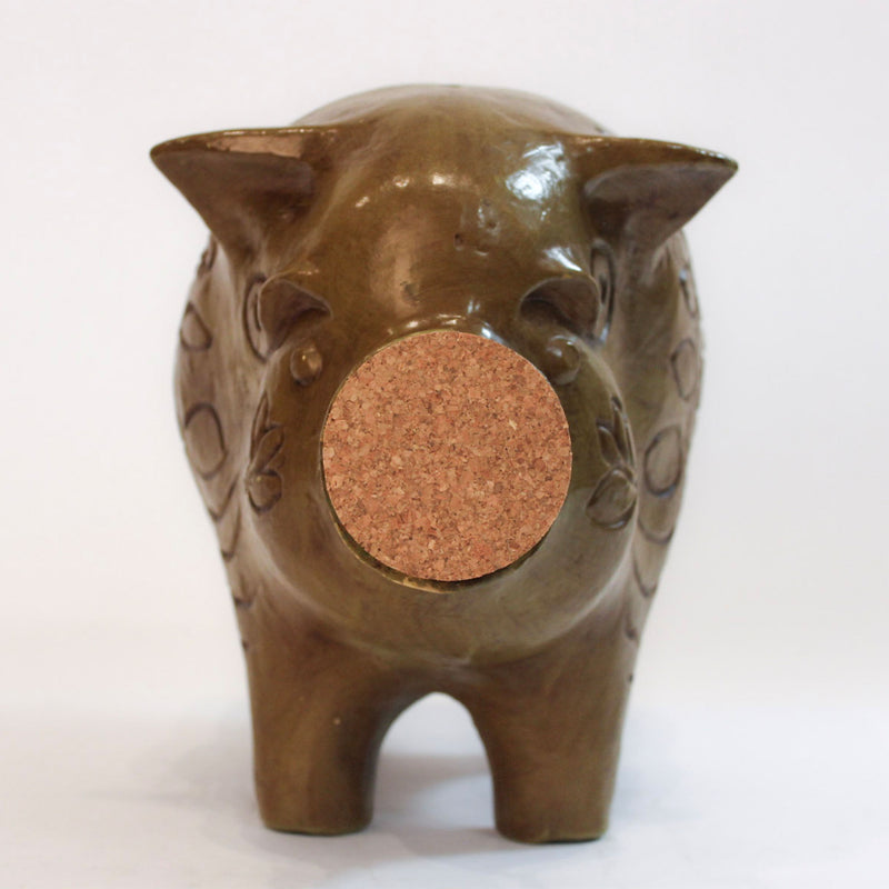 This Little Piggy Saved It All: Large Vintage Folk Art Ceramic Pig Bank