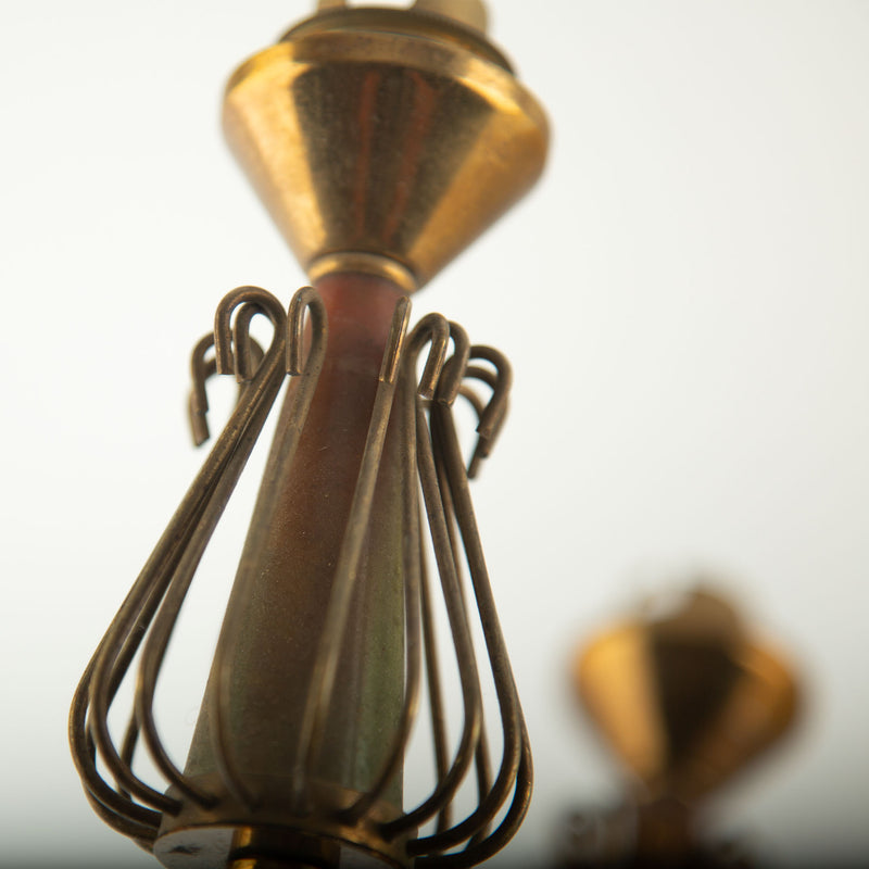 Pair of French Mid-Century Sculptural Brass and Ivory Wall Sconces, circa 1950