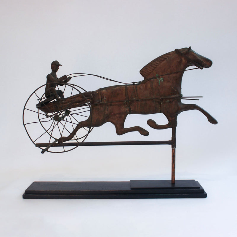 Galloping Trotter: Vintage Copper Horse Weathervane