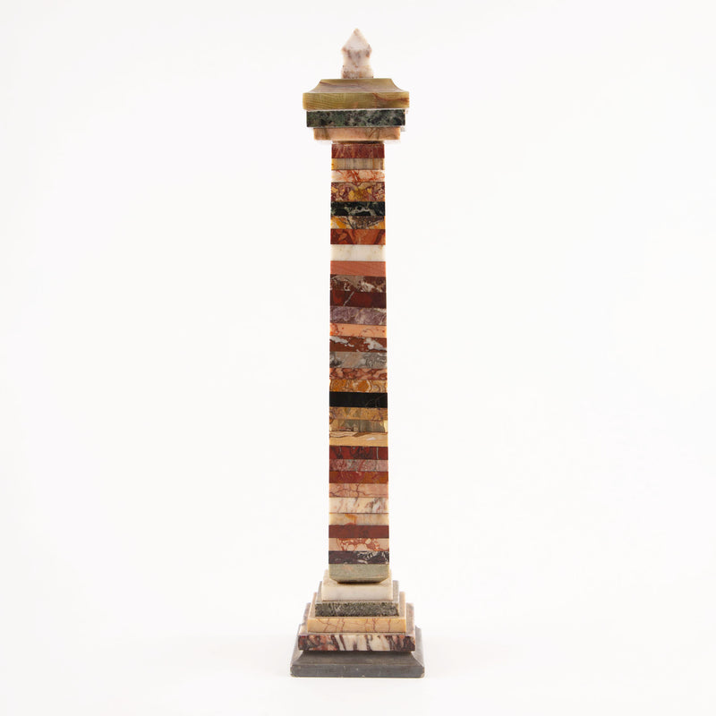 The Traveler’s Monument – Marble and Onyx Grand Tour Obelisk, 19th Century