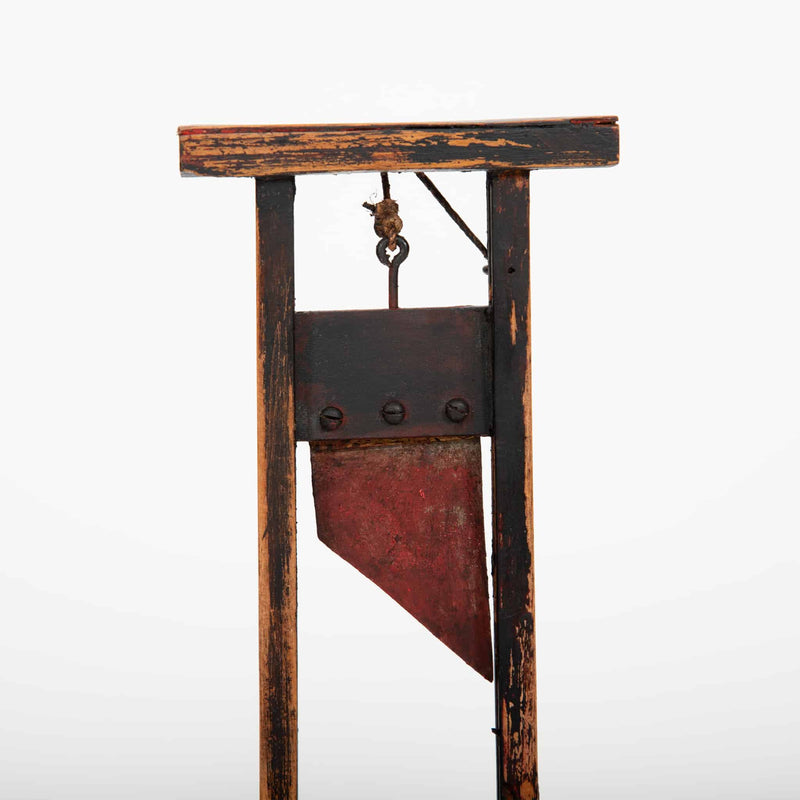 Revolution Reduced: 19th C Model of a Guillotine w/ Buckets and a Mop