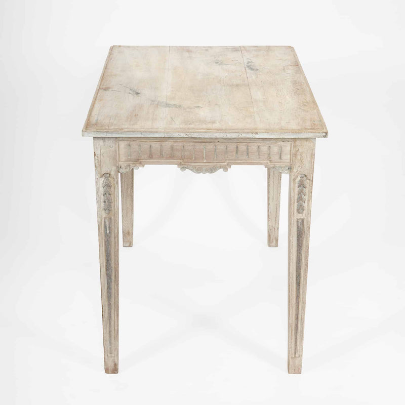 French Provincial Neoclassical White-Painted Table, 19th Century