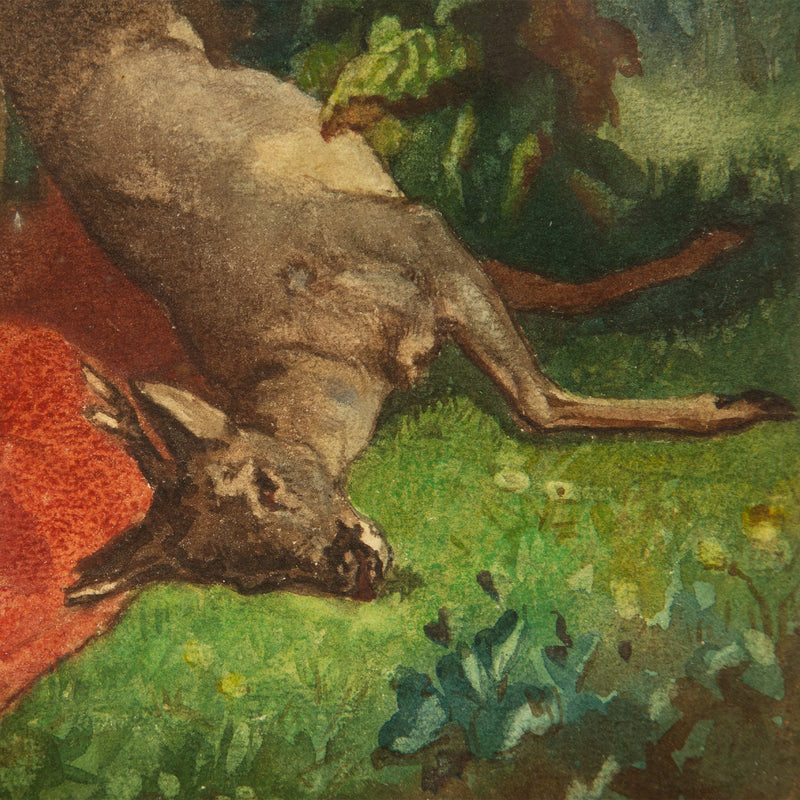 19th-Century Hunting Still Life with Deer and Hunter’s Horn