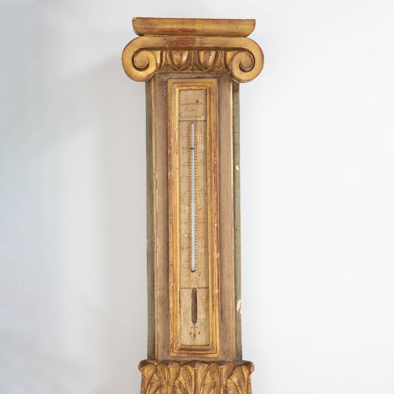 18th Century French Barometer w/ Gilt Octagonal Frame