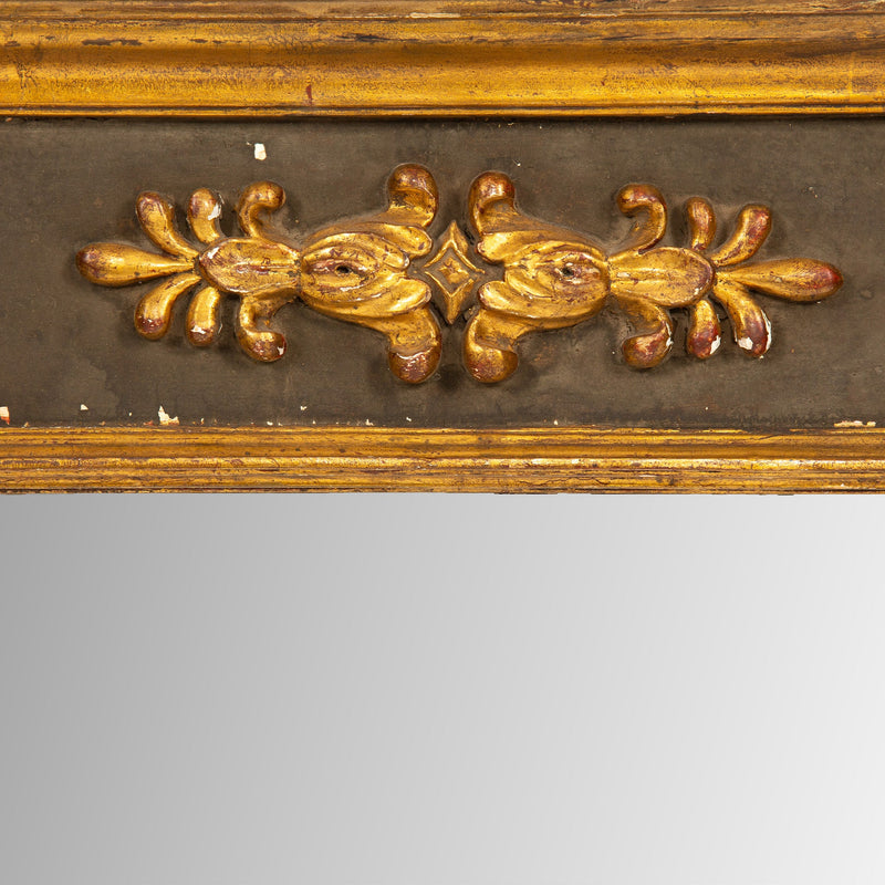 Gilded Reflections: French Empire Giltwood Mirror with Classical Relief