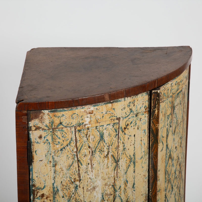 Where Walls Meet: 19th C Corner Cabinet w/ Painted Doors