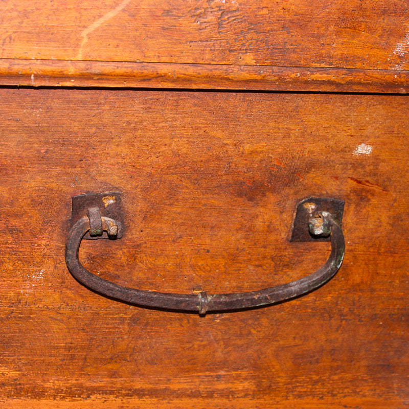 Swedish Folk Art Painted Pine Storage Trunk, Dated 1805