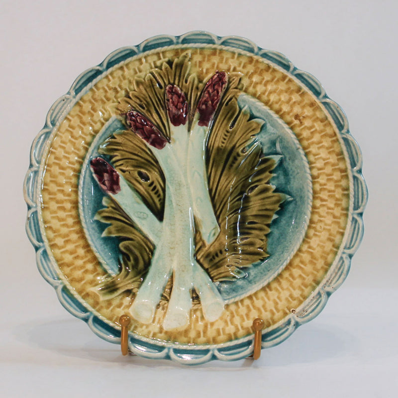 French Majolica Twenty-Four-Piece Asparagus Service, Mid-20th Century