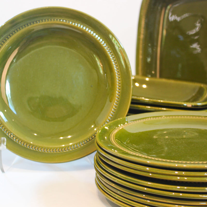 32-Piece Vintage Swedish Höganäs Keramik “Old Höganäs” Eldfast Stoneware Service