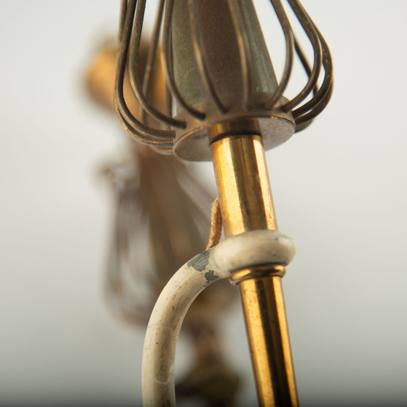 Pair of French Mid-Century Sculptural Brass and Ivory Wall Sconces, circa 1950