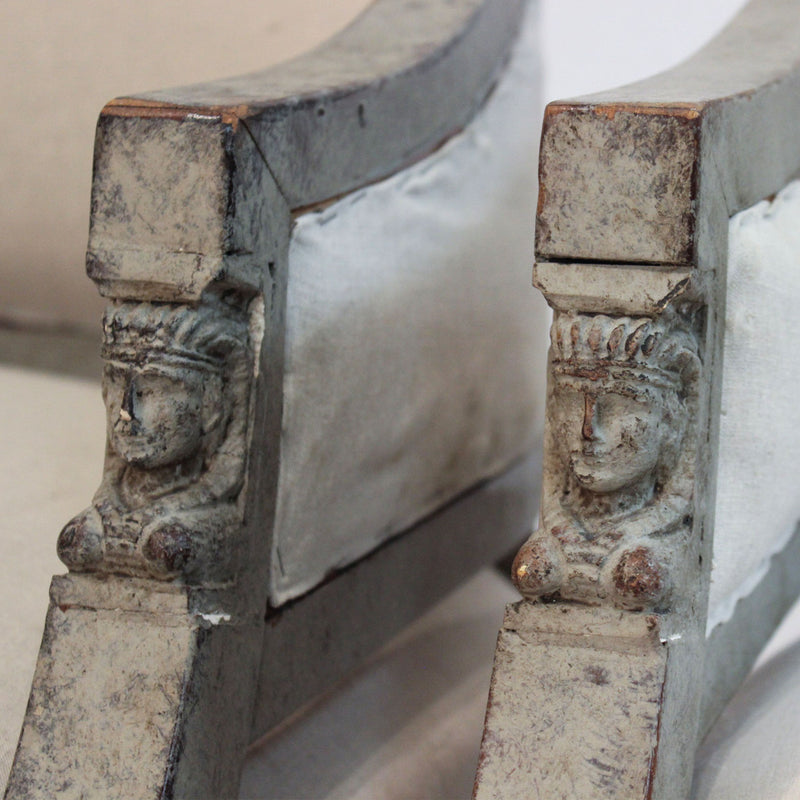 Pair of Swedish Empire Painted Klismos Armchairs2123272003