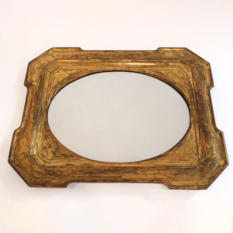 19th Century Italian Sgraffito Mirror Frame in Baroque Style