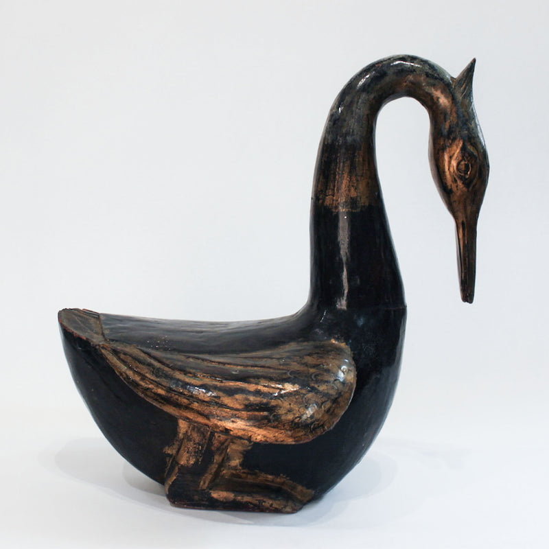 Indonesian Carved Wooden Long-Necked Bird Sculpture, Late 19th–Early 20th C.