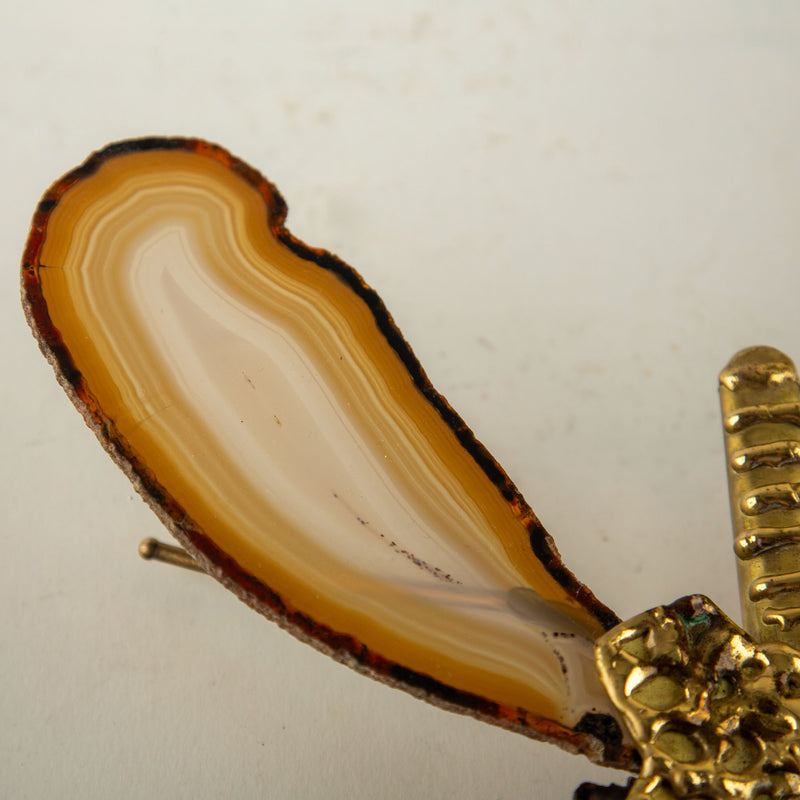 Jacques Duval Agate Butterfly Sculpture, France, Circa 1970