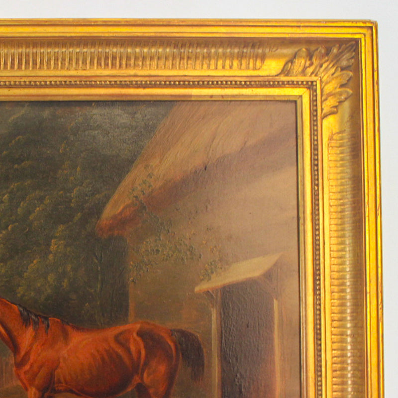 19th-C. British Equestrian Portrait of a Mare and Foal, Signed “J. F. Herring”