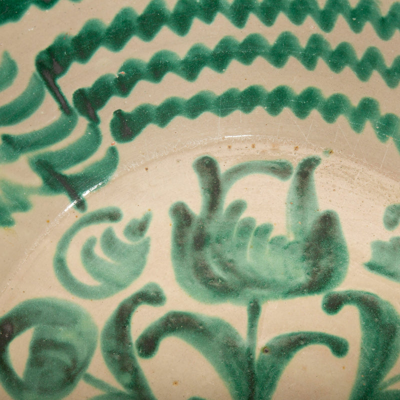 Large 19th-Century Spanish Fajalauza Lebrillo, Granada (28″ Diameter)