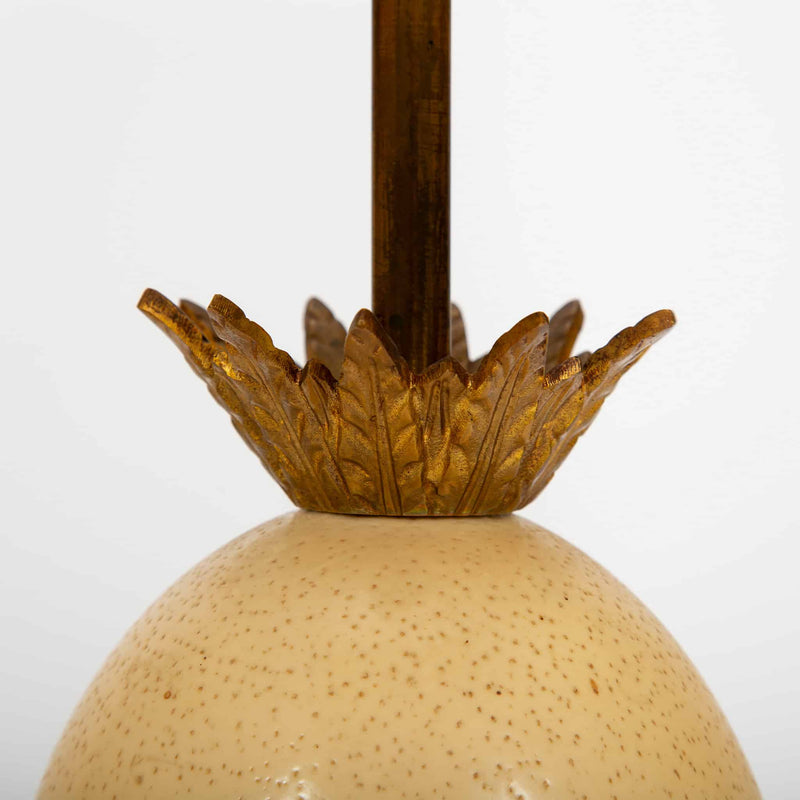 Maison Charles–Attributed Pair of Gilt Metal and Ostrich Egg Table Lamps
