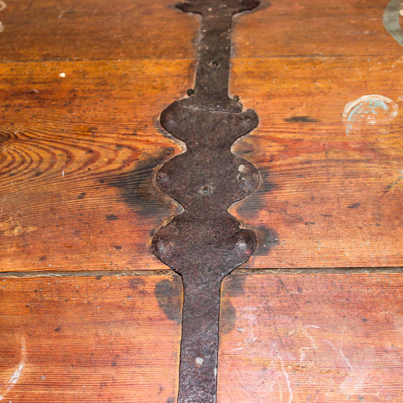 Swedish Folk Art Painted Pine Storage Trunk, Dated 1805