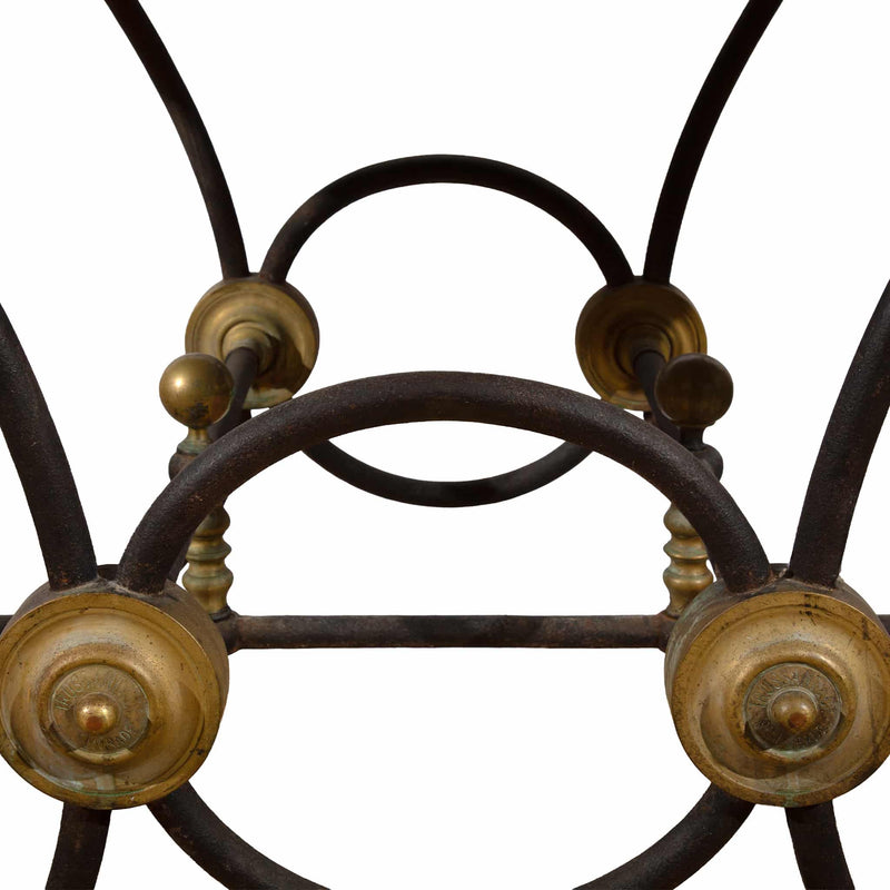 French Industrial Elegance: 19th Century French Butcher Table Carved Marble Top