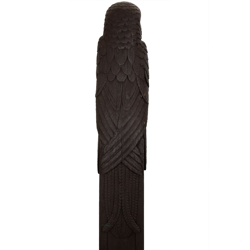 Carved Wooden Parrot Columns