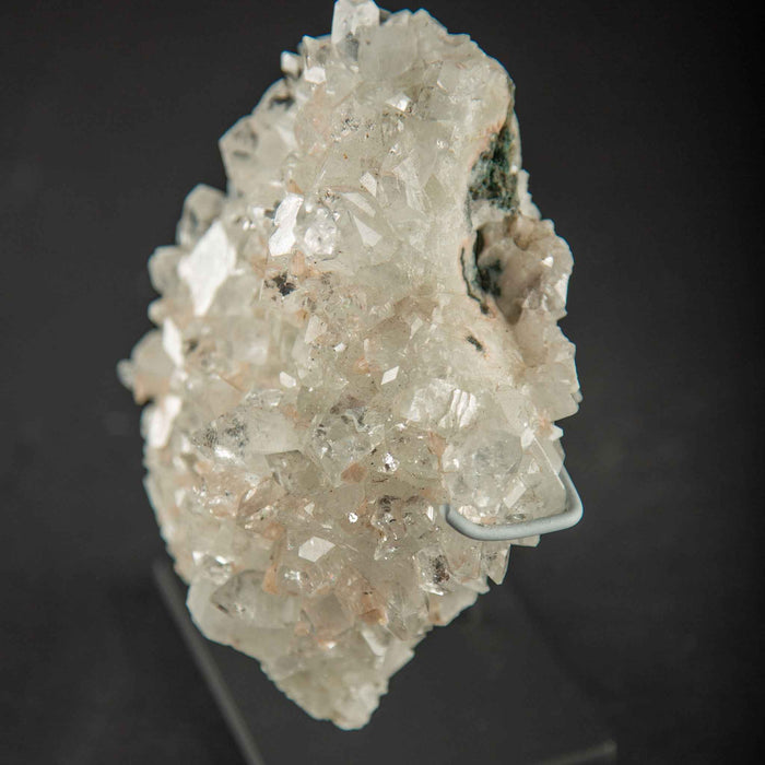 Natural Rock Crystal Quartz Cluster on Custom Metal Stand