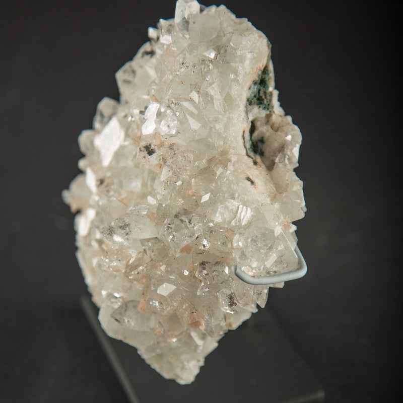 Natural Rock Crystal Quartz Cluster on Custom Metal Stand