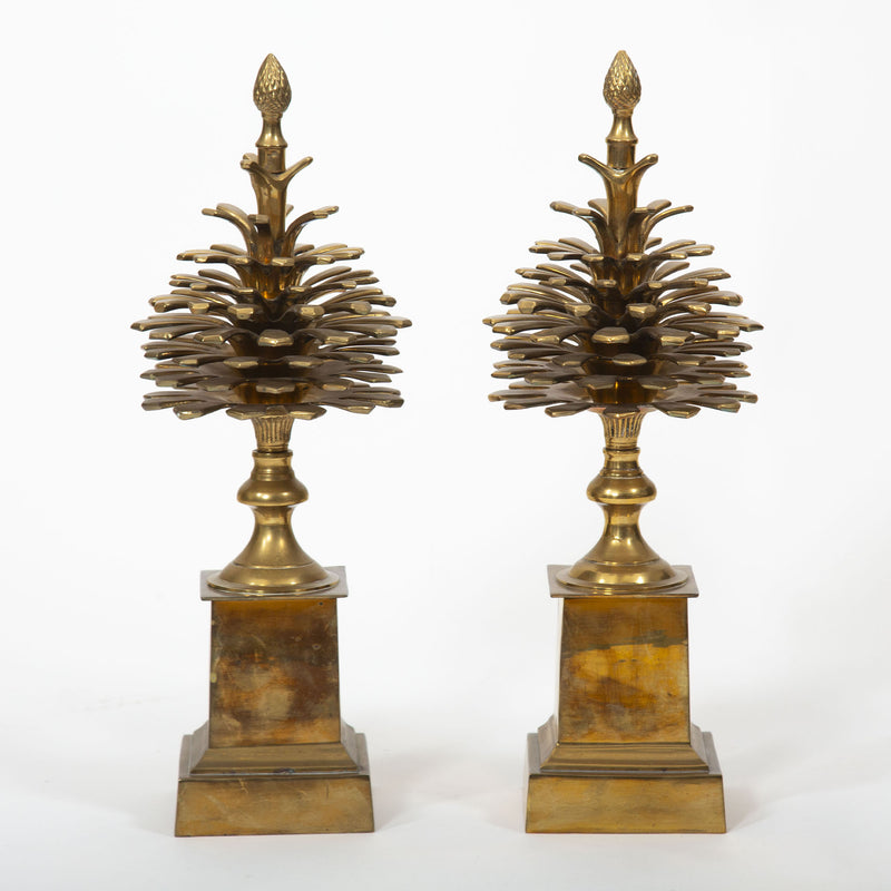 From Forest to Form: Pair of Mid-19th Century Brass Pinecone Sculptures
