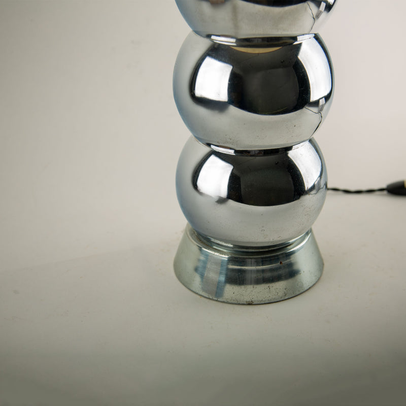 Mid-Century Modern Chrome Stacked Ball Table Lamp, Circa 1970s