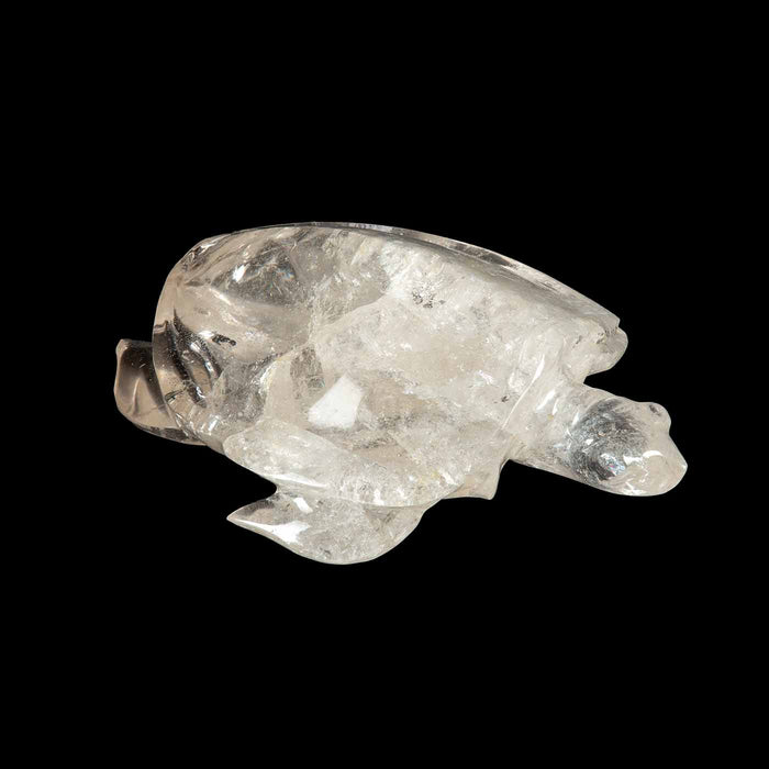 Large Hand Carved Rock Crystal Turtle, 10.5"