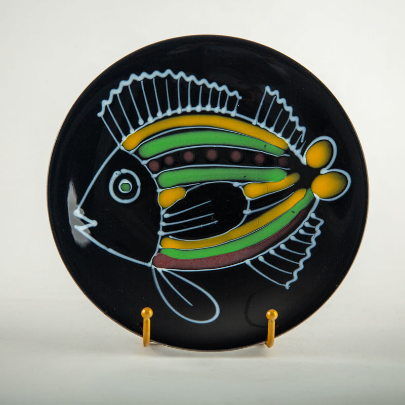 Rare Set of Twelve Robert Picault Vallauris Bird & Fish Faience Plates, 1960's
