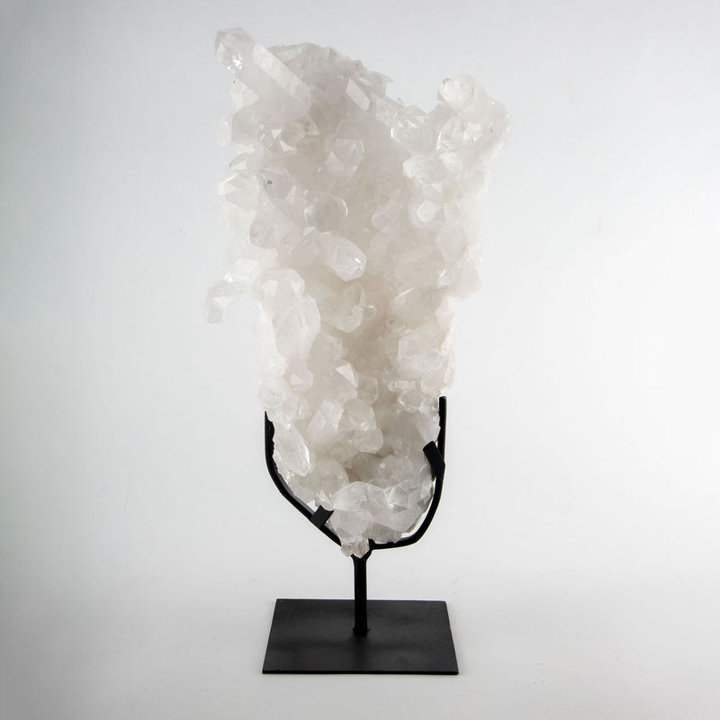 Luminous Rock Crystal Mounted on Custom Stand, 15"H