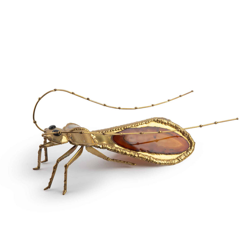 Mid-Century Insect-Form Lamp with Agate Body by Jacques Duval-Brasseur